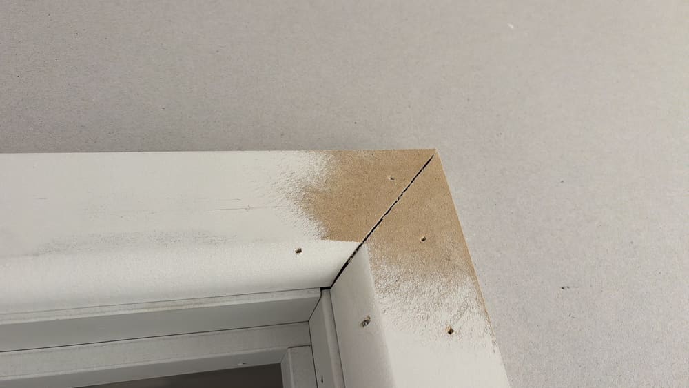 Moulding joints not aligned / glued, recorded during a fixing inspection in Beveridge